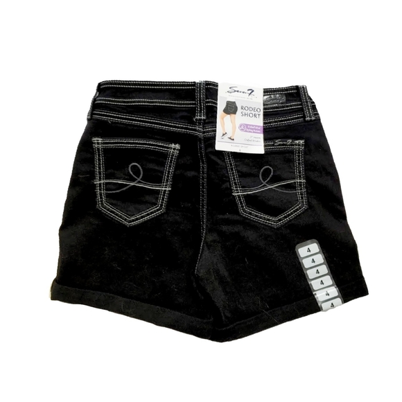 NWT Seven7 Womens 4 Black Top Stitch Rodeo Shorts - Picture 4 of 4